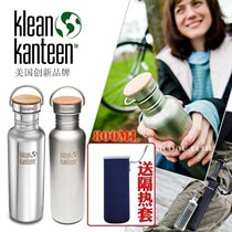 Original klean kanteen Keli 800ml sports fashion bamboo cover personality stainless steel water bottle pot cup