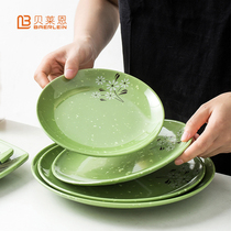 Melamine round plate Melamine tableware disc dish plate Flat plate Dumpling plate Japanese commercial plastic plate Fast food plate plate