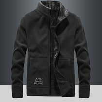 2021 new outdoor fleece sweater men plus velvet top double velvet cardigan windproof sports jacket jacket autumn and winter