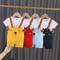 Childrens clothing Male baby summer Bib suit 0-1-2-3-year-old baby clothing summer girls summer clothes tide 4