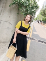 Alin customized large - code womens summer dress French square - collar dress dress fat MM200 pounds of thin skirt