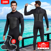 Diving suit 3mm warm professional deep diving surfing long sleeve cold proof conjoined jellyfish wet full body swimming swimsuit men and women