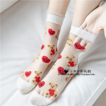 Japan Day Ensemble Sweet Katinins Wind Summer thin Sox Bear socks Ksilk Long Sox Flowers Socks children
