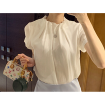 MKHF pleated semi-turtleneck design doll top is very temperament at the same time very girly playful and smart