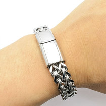 European and American Hip Hop Cuban Titanium Steel Bracelet Mens Trend Fashion Stainless Steel Niche Design Simple Thick Chain Accessories