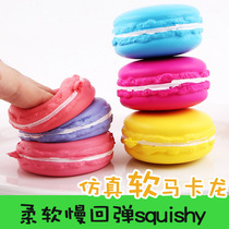 Simulation Macarons Squishy Soft Slow Rebound Clear Aroma Fake Bread Food Pendant Squeeze Out Toys