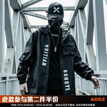 Xiaobingguo Chao brand autumn assault clothing men loose original hooded Puskin motorcycle jacket functional wind tooling jacket