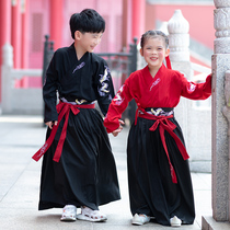 Hanfu Hesi original embroidered childrens clothing Hanfu childrens and mens baby models couple CP suit set performance clothing