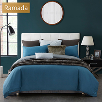 Ramada simple bed set Solid color AB face version 1 8 meters bed sheet cover double cotton pure cotton four-piece set