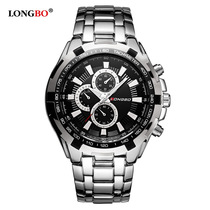 LONGBO Longpo Business Leisure Multi-functional steel band Men quartz wristwatch