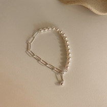 Spot-on-spot Joo Korea 925 Silver Light Lavish Pearl Chain Buckle Splicing Adjustable Bracelet