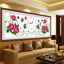 Restaurant Cross embroidered self-embroidered clock 2022 New line embroidered clock simple and small pieces new product living-room Bedroom headboard