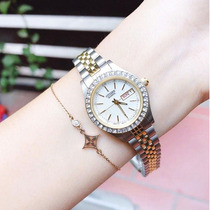 West Iron City Citizen EQ0534-50D Fritillaria Colorful Diamond Double Calendar Small Dial Quartz Women Watch