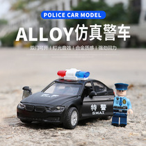 Childhood Police Car Alloy Model Emulation Baby Light Music Puzzle Toy Toy Car Small Car Boy Police Car