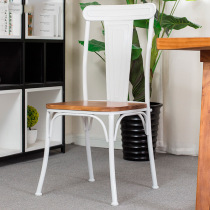 American Dining Chair Iron Art Home Dining Room Solid Wood Chairs Backrest Stools Casual Creative Desk Chair
