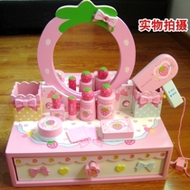 Girl birthday gift simulation princess dresser dressing table 3-4-5-6-year-old wooden toys
