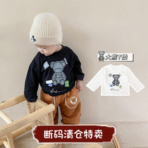 ins2021 childrens clothing 12 months baby Top Long Sleeve 3 years old boys and girls base shirt cartoon wild bear T-shirt