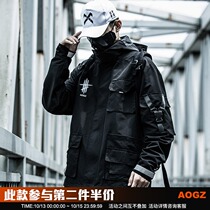 AOGZ National Tide brand overwear coat mens tide Spring Autumn new couple jacket function wind suit