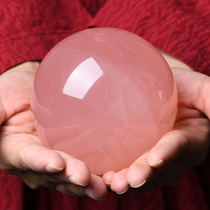 Xiangfu natural Madagascar pink crystal ball ornament pink love mens and womens tabletop ornament carry-on crystal ball