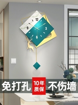 Net red clock wall clock living room modern simple home fashion personality atmosphere no punch clock light luxury