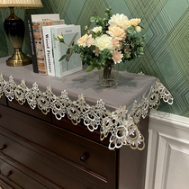 American rectangular mesh lace shoe cabinet piano cloth cloth five-way cabinet TV cabinet table fabric furniture dust cover