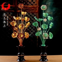 Yuantong Buddha Hall for ornaments gilt painted Buddha simulation Lotus Lotus for Buddha Vase decoration supplies