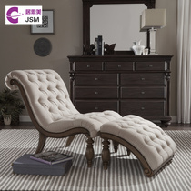 JSM American solid wood concubine Villa apartment Model Room lounge balcony rear court leisure sofa recliner stool