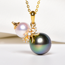 Xinru delicate hoist seawater pearl pendant Tahiti black Japanese akoya imported necklace plunge