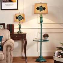 American floor lamp living room European style retro bedroom bedside lamp with table coffee table tray floor lamp