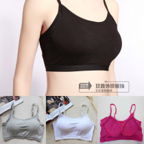 Modal with chest pad bra sling vest integrated without steel ring exercise yoga bottoming solid color one piece