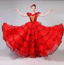 Opening dance big dress costume 720 degrees atmospheric comic dance suit Franco Spanish dance 540 degrees female