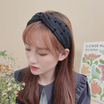 Lace wave point ins show face small wide side hairband Korean Net red female temperament hairpin simple Joker go out headband
