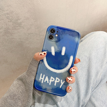 Minimalist graffiti smiling face applicable iphone12promax mobile phone shell 11pro apple x full package xr anti-fall xsnet red max personality xsmax tide card 8plus