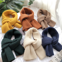 Scarf female winter thick Korean version of long wool collar students wild solid color Japanese hipster warm scarf