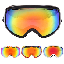 Ski goggles Adult double anti-fog ski goggles goggles Mens and womens single and double board large spherical can card myopia snow goggles