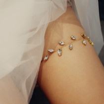 Mengyao new handmade rhinestone Bride wedding leggings with accessories sexy Garter thigh ring wedding photo accessories