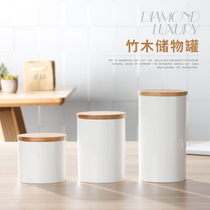 Wooden Cork ceramic jars flower tea food storage bottles kitchen storage cans storage cans for whole grains sealed cans