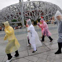 Disposable raincoat thickened Transparent adult cycling travel for men and women with hooded outdoor hiking poncho