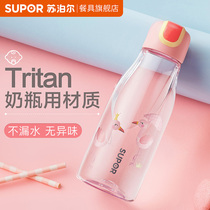 Supor water cup summer portable female male student summer net red simple plastic large capacity sports cup take-away