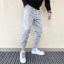 Tide Card 2022 New Spring Autumn Season Sports Pants Mens Han Version Sashimi small footed pants trendy elastic bunches Casual Pants