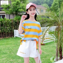 Childrens suits for girls summer two-piece New Summer Shorts T-shirts