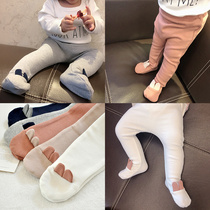 Girls baby female baby pants spring and autumn 0-2 years old children big pp cute three-dimensional rabbit ears pantyhose