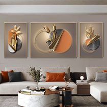 light luxury living room decorative painting modern simple atmospheric crystal porcelain trio mural high-end luxury sofa background wall hanging painting