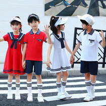 Summer school uniform childrens suit British style boys wear graduation photo shirt primary and secondary school students class uniform kindergarten garden uniform