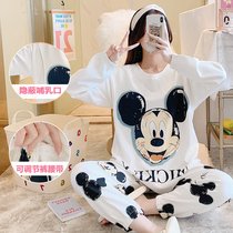 Pure Cotton Moon Subsuit May Postnatal Sleeping Clothes Spring Autumn Style Cartoon Home Suit Pregnant Women Casual Summer Breastfeeding 4