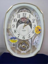 Japan RHYTHM Lisheng wall clock living room bedroom villa European and American rotating music timekeeping magic 4MH430