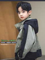 Boys autumn jacket spring and autumn models 2022 new childrens jacket windproof boy stitching top fried street fashion