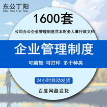 Company office enterprise management system model financial personnel administration financial personnel administrative financial procurement operation sales channel market management and other common documents document document word case 1600 sets