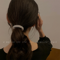Delicate Inlaid Diamond Silver Hair Clip Woman Summer Rear Brain Spoon Clip Temperament Metal Hair Ring Mati Buckle Low Mati Hair Accessories