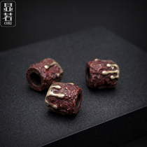 Hand carving works volcanic lava EDC bead bucket beads EDC umbrella rope knife pendant hand ring key pendant DIY pendant